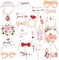 Photo Booth Props, 23 Pieces Wedding Bridal Shower Photo Booth Prop Bachelorette Party Decorations Photo Booth for Bridal Shower Gift Accessories Wedding Favor Supplies